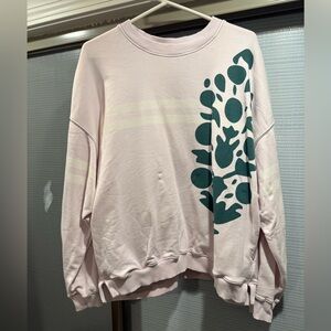 FP Movement by Free People Pink Sweatshirt with Green Pattern